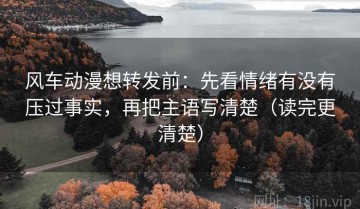 风车动漫想转发前：先看情绪有没有压过事实，再把主语写清楚（读完更清楚）