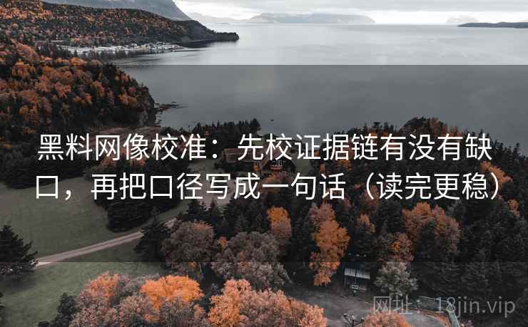 黑料网像校准:先校证据链有没有缺口,再把口径写成一句话(读完更稳) 黑料网像校准:先校证据链有没有缺口,再把口径写成一句话(读完更稳)