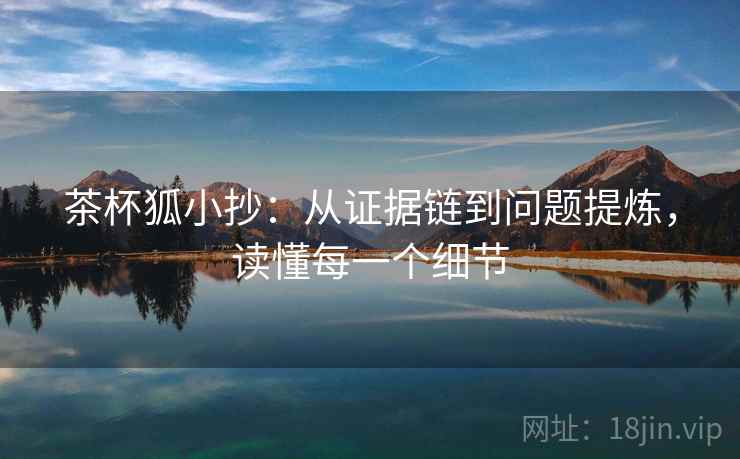 茶杯狐小抄:从证据链到问题提炼,读懂每一个细节 茶杯狐小抄:从证据链到问题提炼,读懂每一个细节